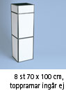 Fyrkantstorn, 8x 70x100cm, 206(h)cm, exkl. skivmaterial