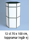 Sexkantstorn 12x 70x100, 206(h)cm, exkl. skivmaterial